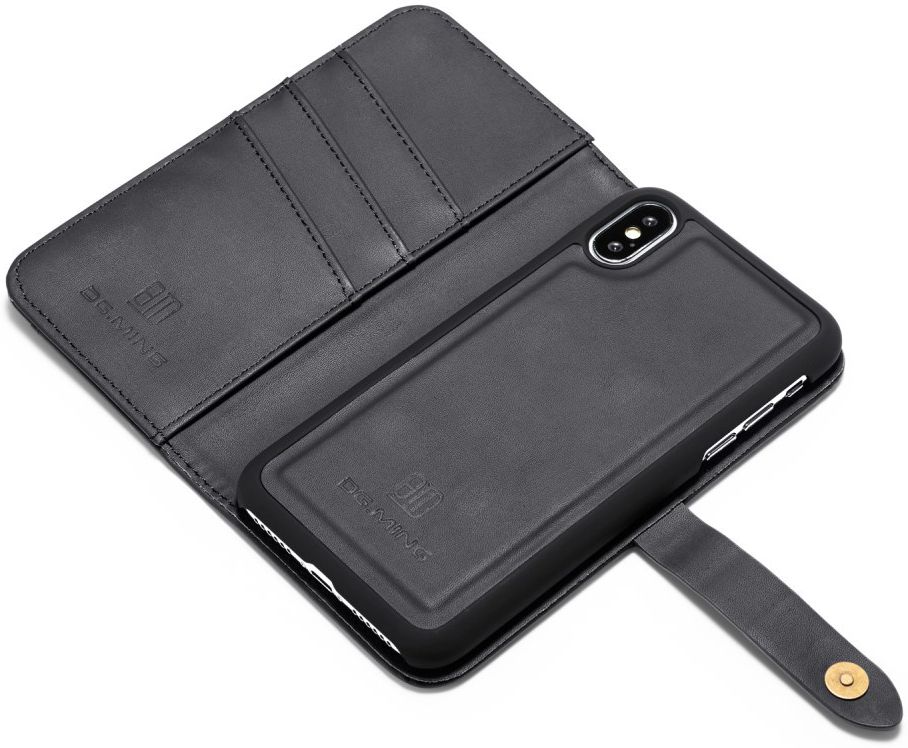Apple iPhone XS Echt Leren 2-in-1 Bookcase en Back Cover Hoesje Zwart afbeelding 9