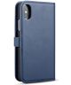 Apple iPhone XS Echt Leren 2-in-1 Bookcase en Back Cover Hoesje Blauw