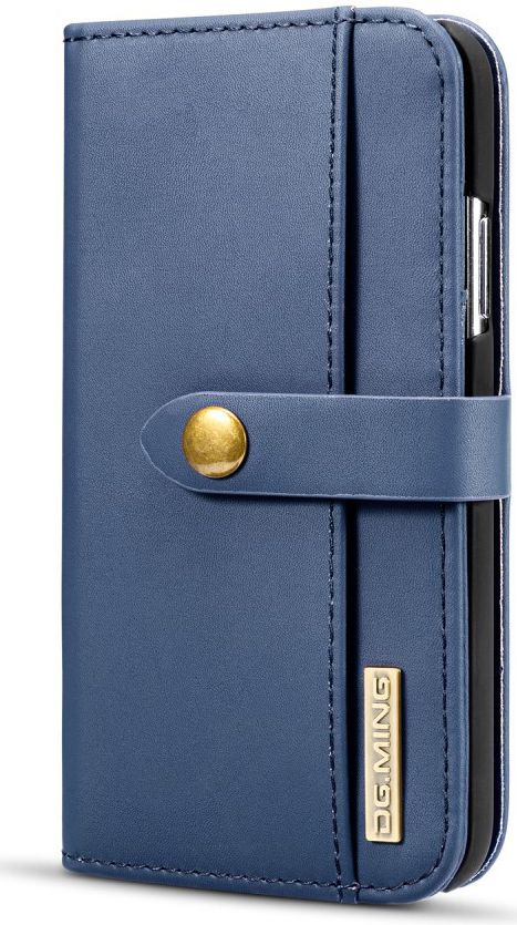 Apple iPhone XS Echt Leren 2-in-1 Bookcase en Back Cover Hoesje Blauw afbeelding 14