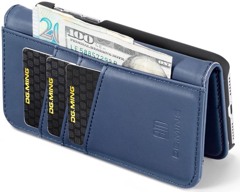 Apple iPhone XS Echt Leren 2-in-1 Bookcase en Back Cover Hoesje Blauw afbeelding 11