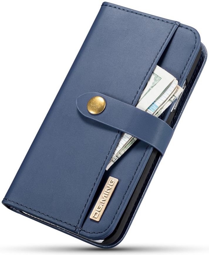 Apple iPhone XS Echt Leren 2-in-1 Bookcase en Back Cover Hoesje Blauw afbeelding 12