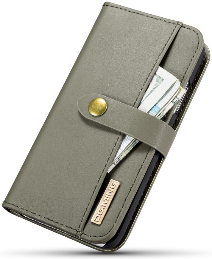 Apple iPhone XS Echt Leren 2-in-1 Bookcase en Back Cover Hoesje Groen afbeelding 8