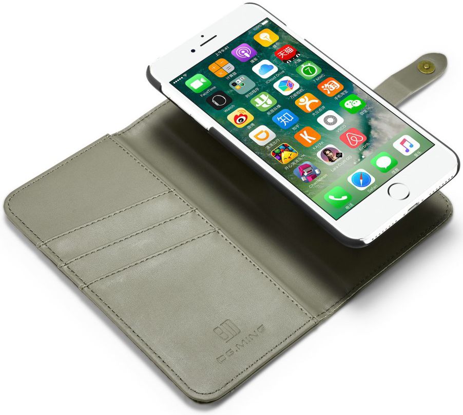 Apple iPhone 7/8 Plus Leren 2-in-1 Bookcase en Back Cover Hoesje Groen afbeelding 2