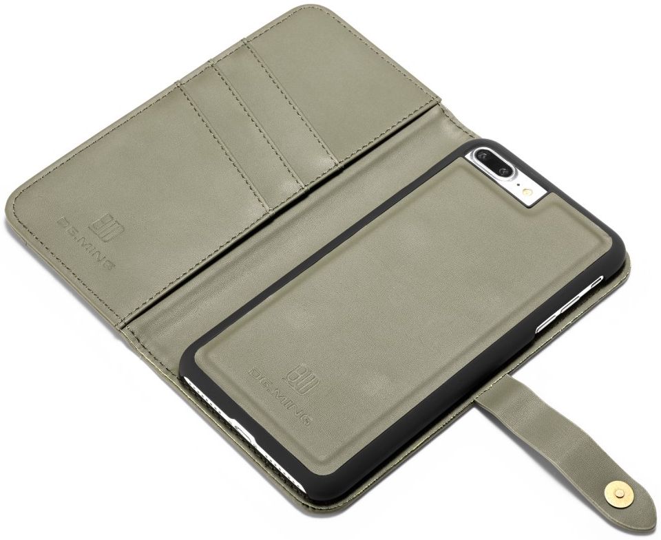 Apple iPhone 7/8 Plus Leren 2-in-1 Bookcase en Back Cover Hoesje Groen afbeelding 6