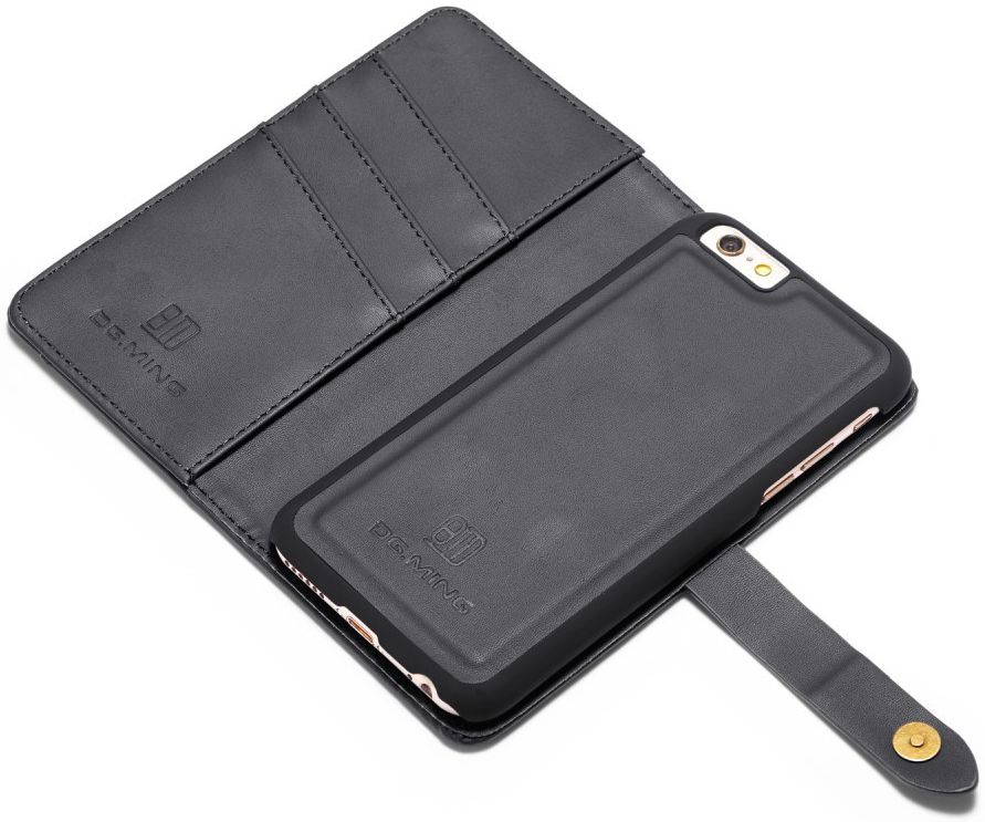 Apple iPhone 6s Plus Leren 2-in-1 Bookcase en Back Cover Hoesje Zwart afbeelding 6