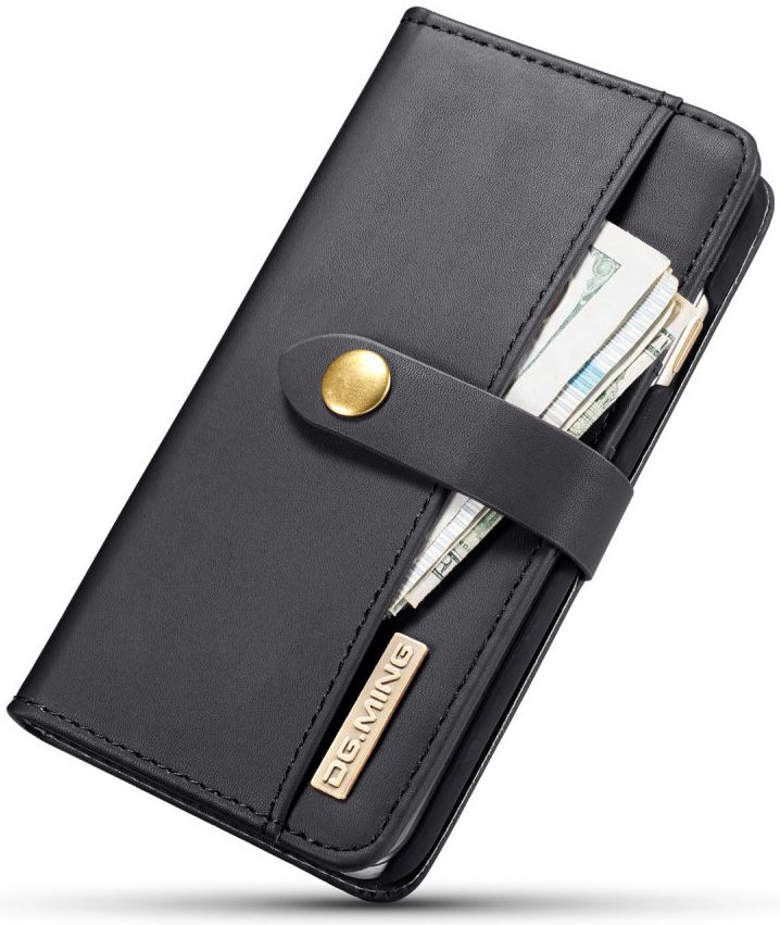 Apple iPhone 6s Plus Leren 2-in-1 Bookcase en Back Cover Hoesje Zwart afbeelding 9