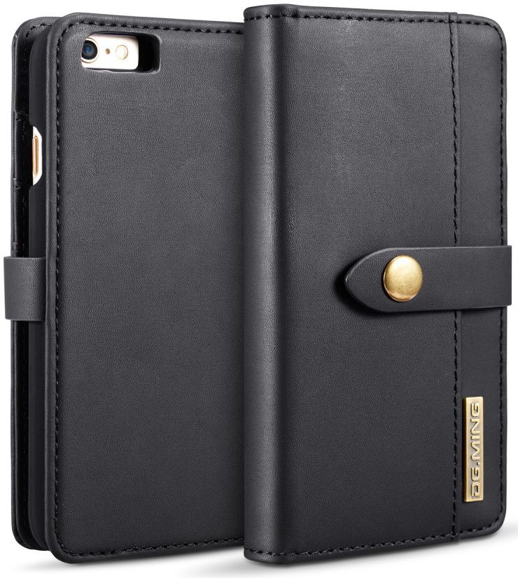 Apple iPhone 6s Plus Leren 2-in-1 Bookcase en Back Cover Hoesje Zwart afbeelding 10