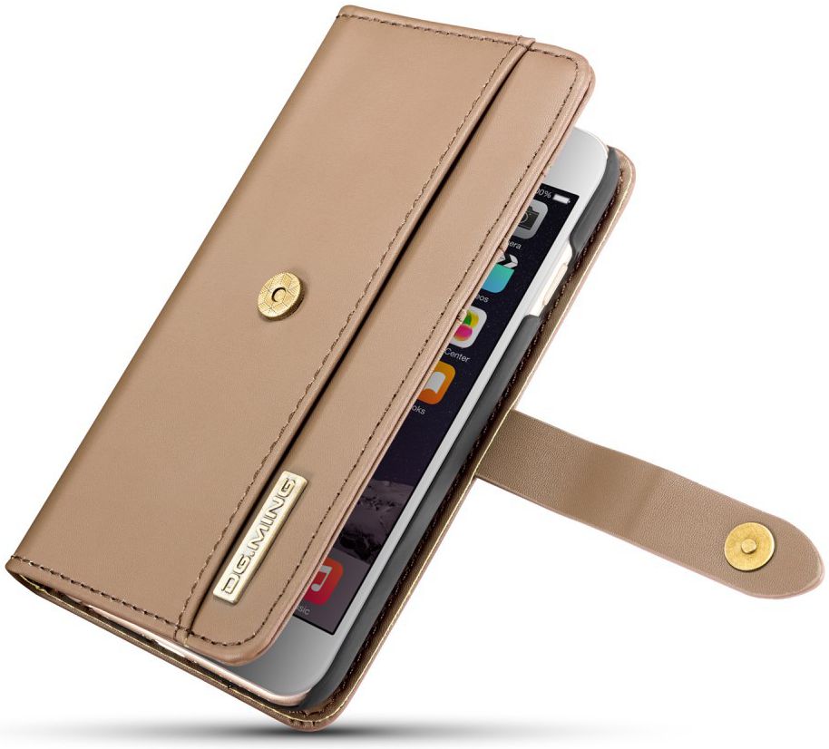 Apple iPhone 6s Plus Leren 2-in-1 Bookcase en Back Cover Hoesje Bruin afbeelding 15