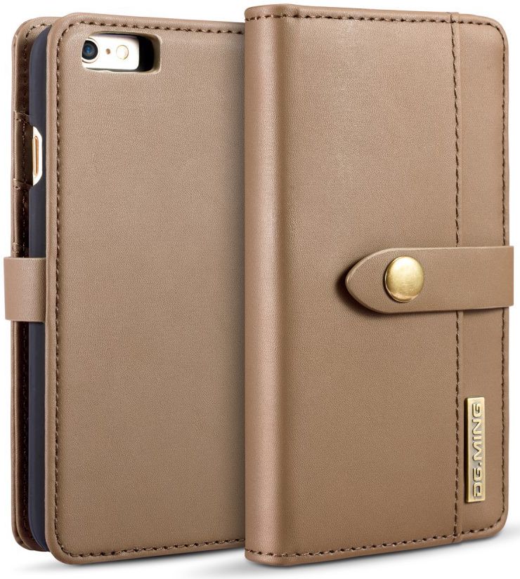 Apple iPhone 6s Plus Leren 2-in-1 Bookcase en Back Cover Hoesje Bruin afbeelding 10