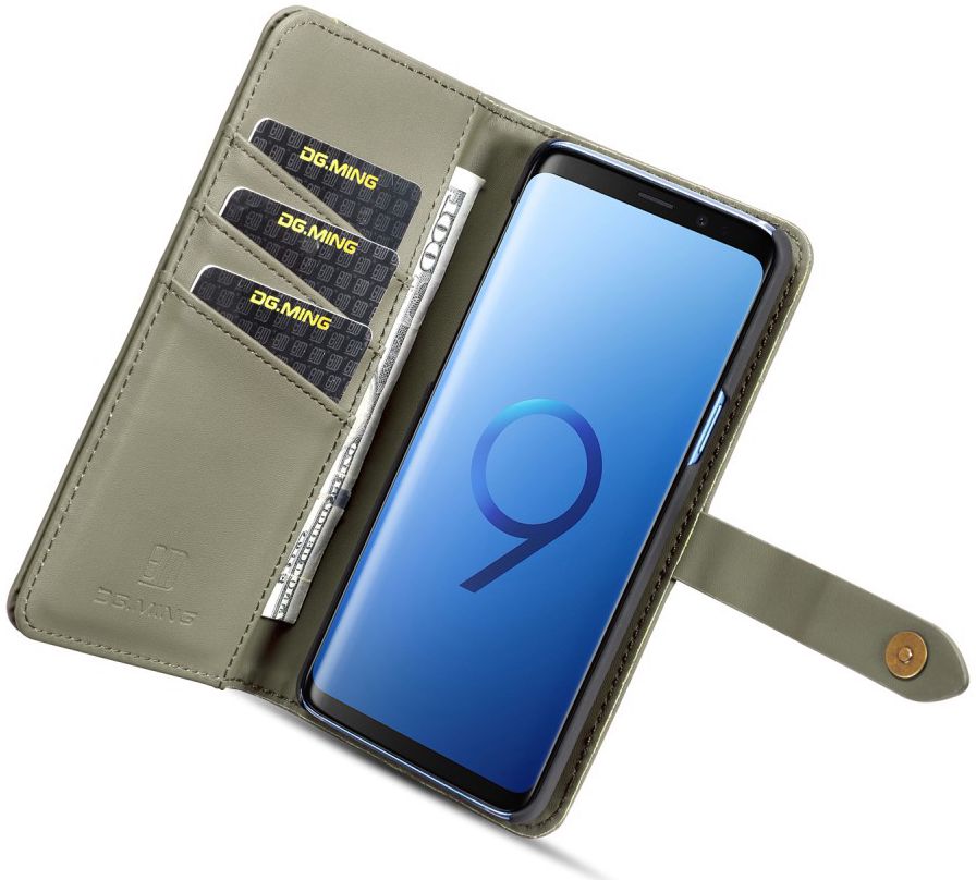 paperback Pijnboom Bermad Samsung Galaxy S9 Leren 2-in-1 Bookcase en Back Cover Hoesje Groen |  GSMpunt.nl