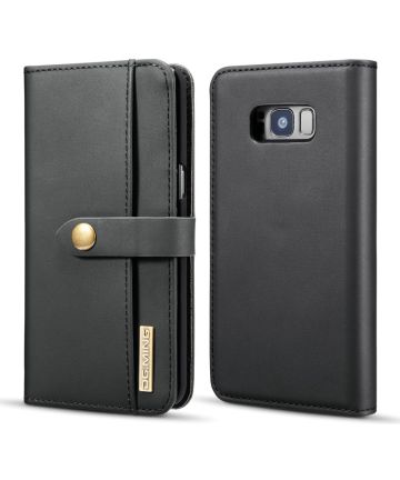 Samsung Galaxy S8 Leren 2-in-1 Bookcase en Back Cover Hoesje Zwart Hoesjes