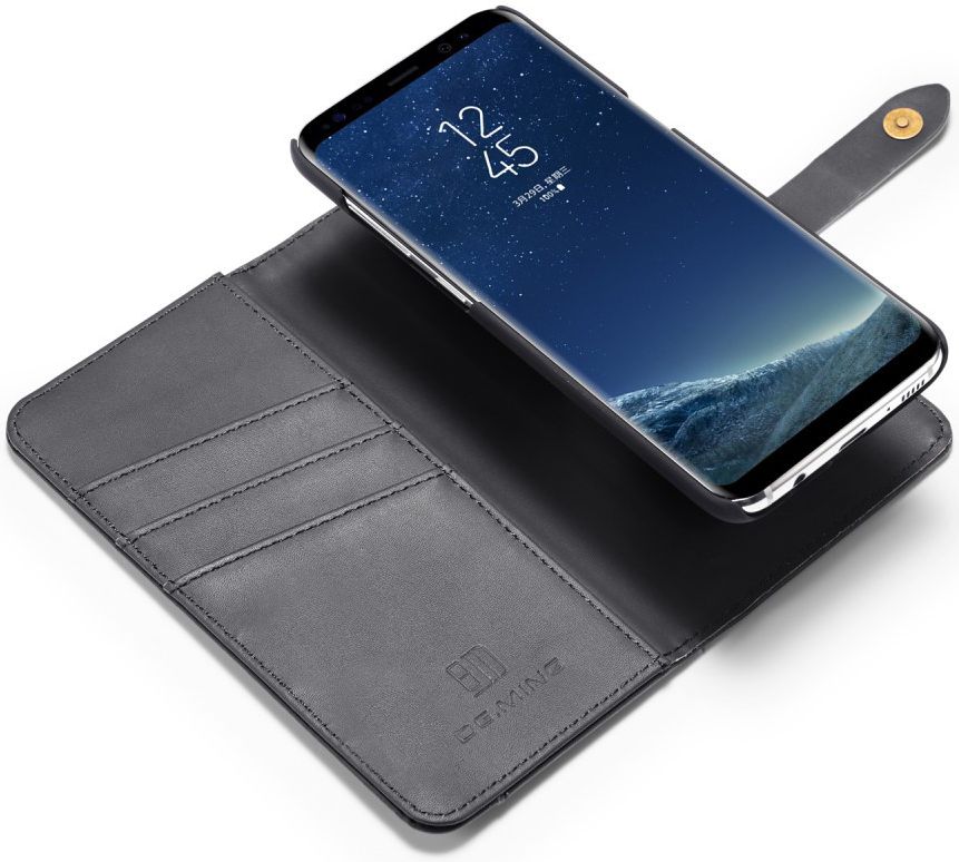 Samsung Galaxy S8 Leren 2-in-1 Bookcase en Back Cover Hoesje Zwart afbeelding 2