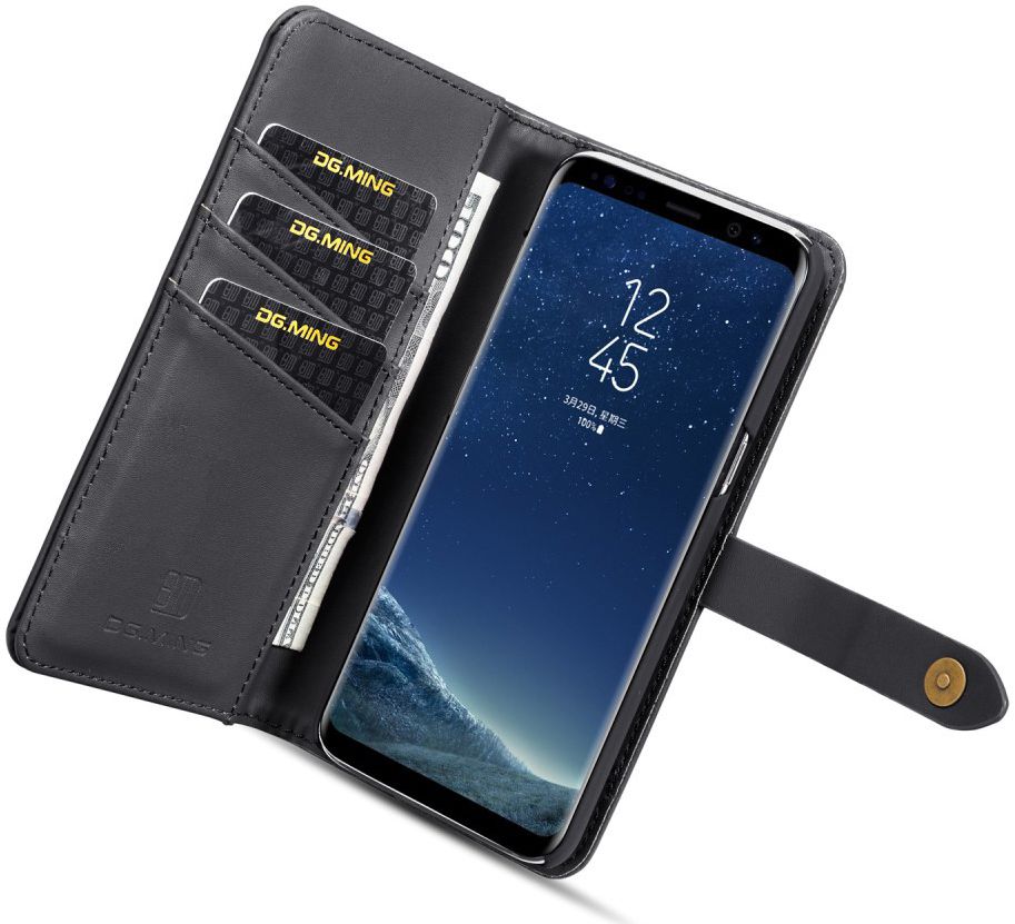 Samsung Galaxy S8 Leren 2-in-1 Bookcase en Back Cover Hoesje Zwart afbeelding 3
