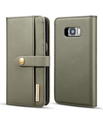Samsung Galaxy S8 Leren 2-in-1 Bookcase en Back Cover Hoesje Groen Hoesjes