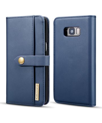 Samsung Galaxy S8 Leren 2-in-1 Bookcase en Back Cover Hoesje Blauw Hoesjes