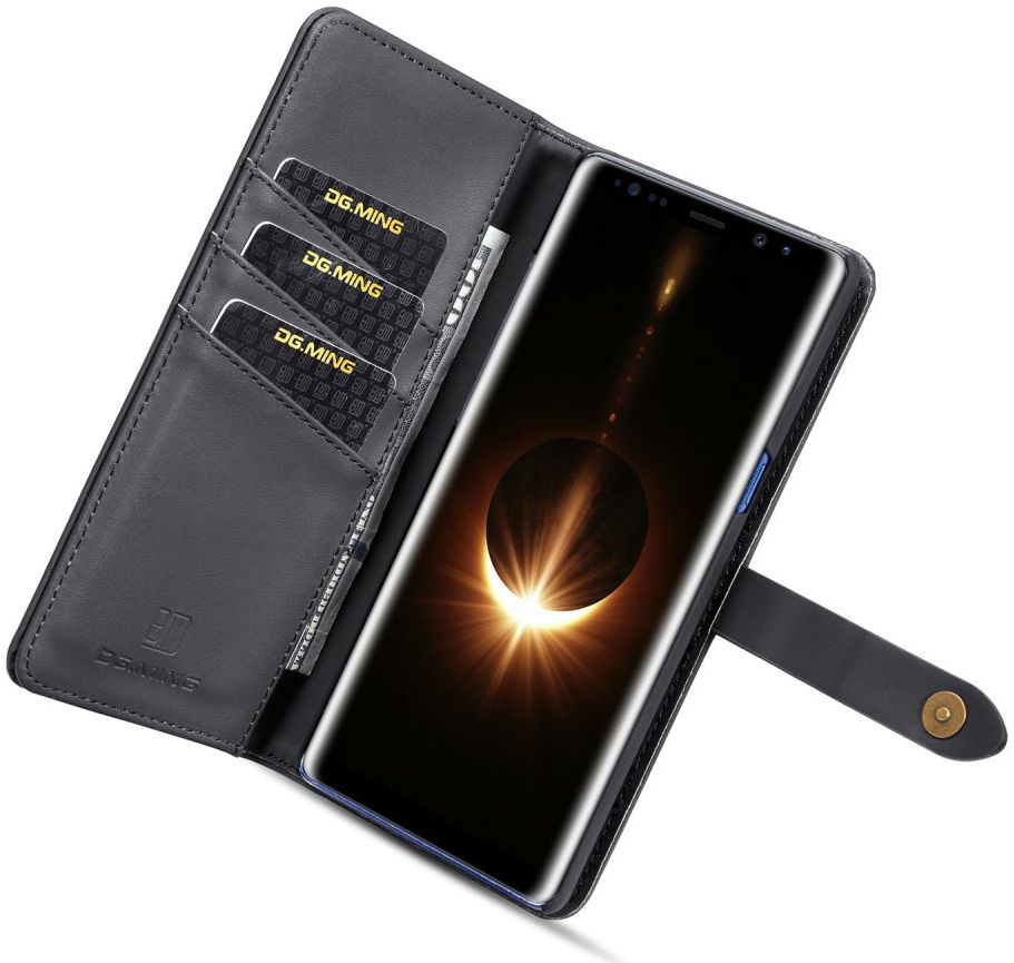 Samsung Galaxy Note 8 Leren 2-in-1 Bookcase en Back Cover Hoesje Zwart afbeelding 4