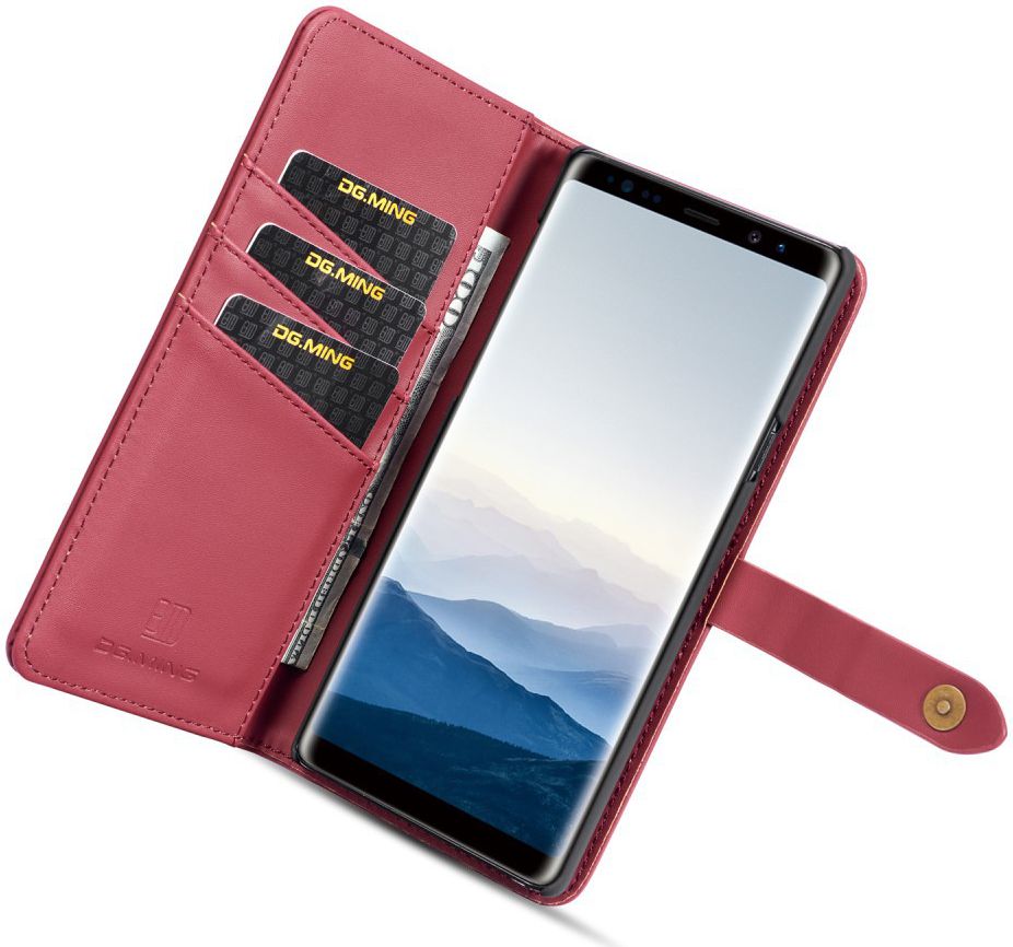 Samsung Galaxy Note 9 Leren 2-in-1 Bookcase en Back Cover Hoesje Rood afbeelding 1