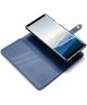 Samsung Galaxy Note 9 Leren 2-in-1 Bookcase en Back Cover Hoesje Blauw