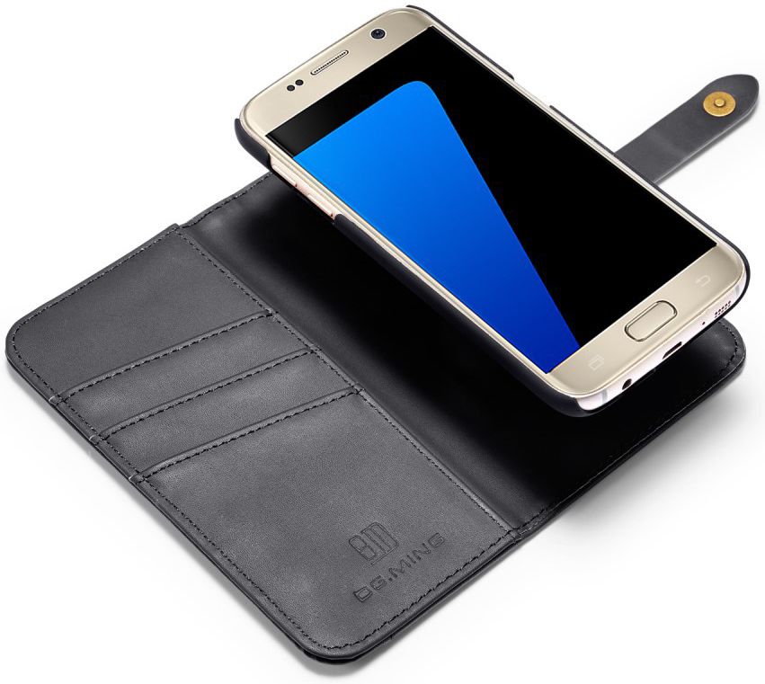 Samsung Galaxy S7 Leren 2-in-1 Bookcase en Back Cover Hoesje Zwart afbeelding 2