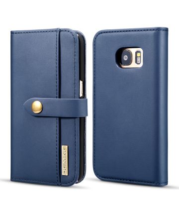 Samsung Galaxy S7 Leren 2-in-1 Bookcase en Back Cover Hoesje Blauw Hoesjes