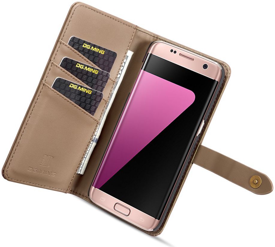 Samsung Galaxy S7 Edge Leer 2-in-1 Bookcase en Back Cover Hoesje Bruin afbeelding 4
