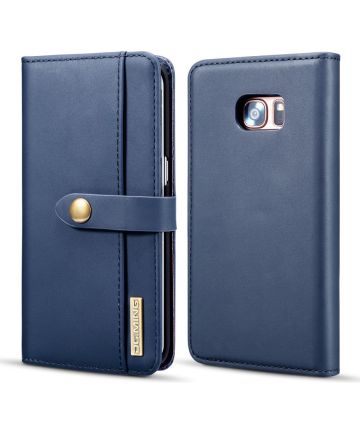 Samsung Galaxy S7 Edge Leer 2-in-1 Bookcase en Back Cover Hoesje Blauw Hoesjes