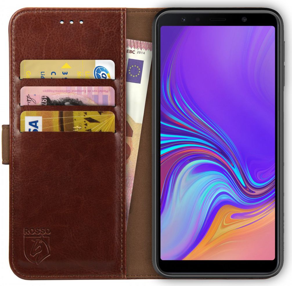 Rosso Element Samsung Galaxy A7 2018 Hoesje Book Cover Bruin afbeelding 1