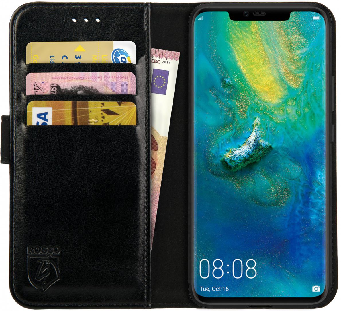 Rosso Element Huawei Mate 20 Pro Hoesje Book Cover Zwart afbeelding 1