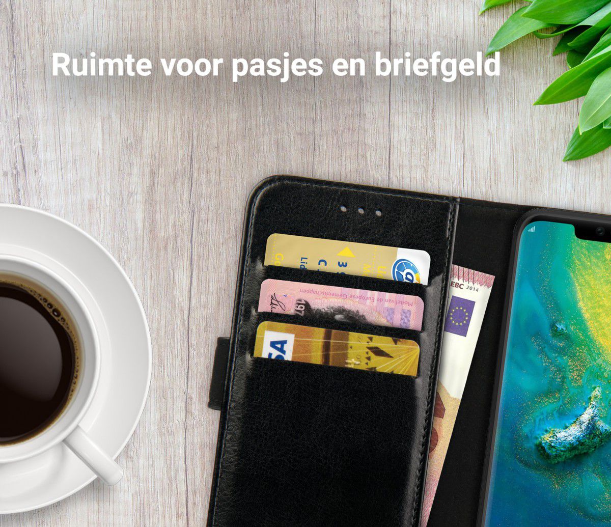 Rosso Element Huawei Mate 20 Pro Hoesje Book Cover Zwart afbeelding 9