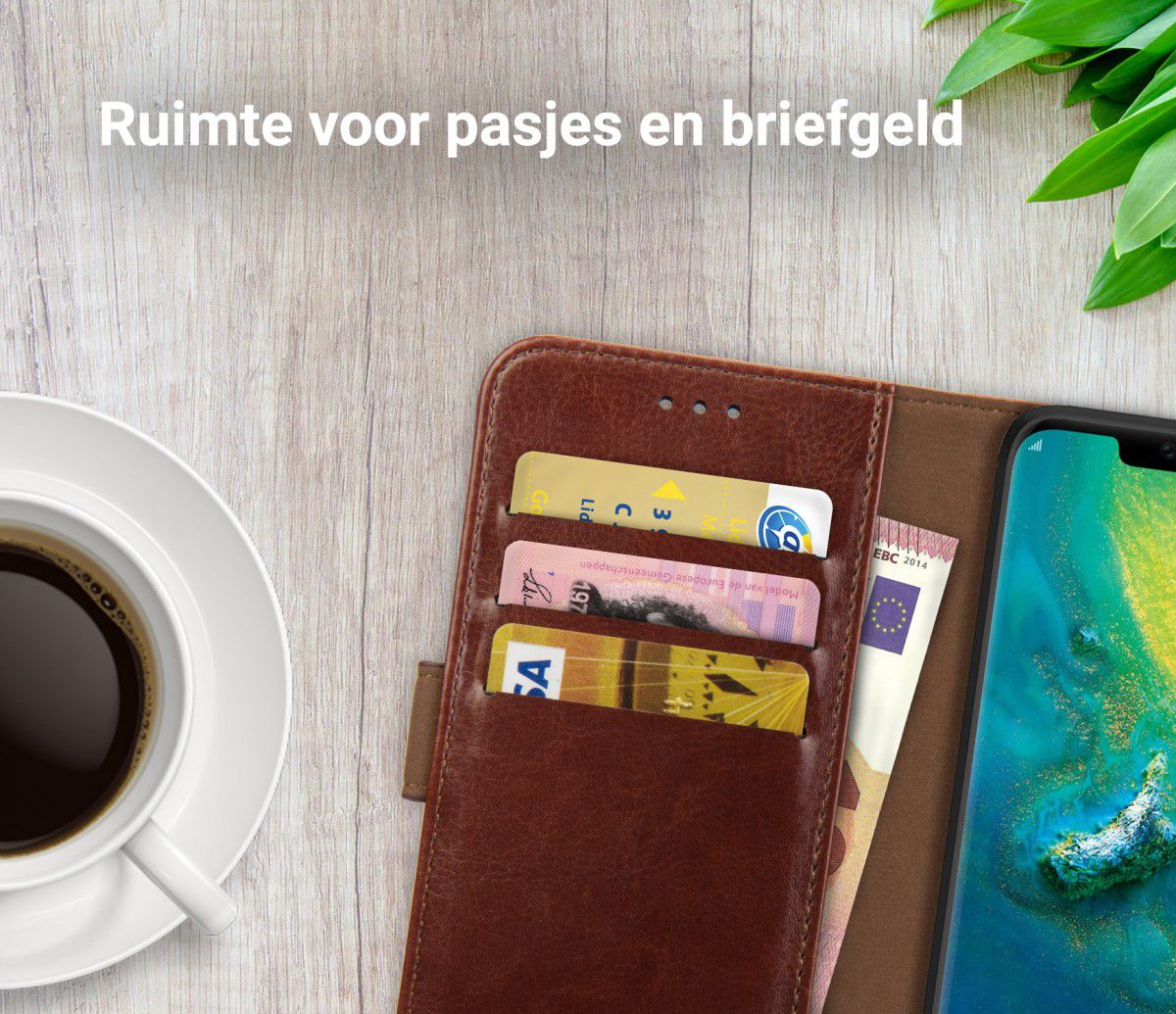 Rosso Element Huawei Mate 20 Pro Hoesje Book Cover Bruin afbeelding 9