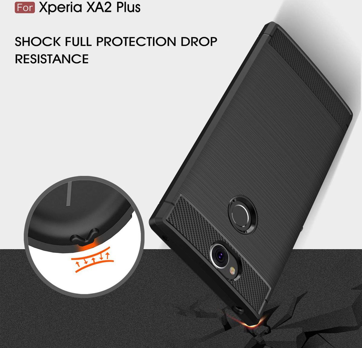 Sony Xperia XA2 Plus Geborsteld TPU Hoesje Rood afbeelding 5