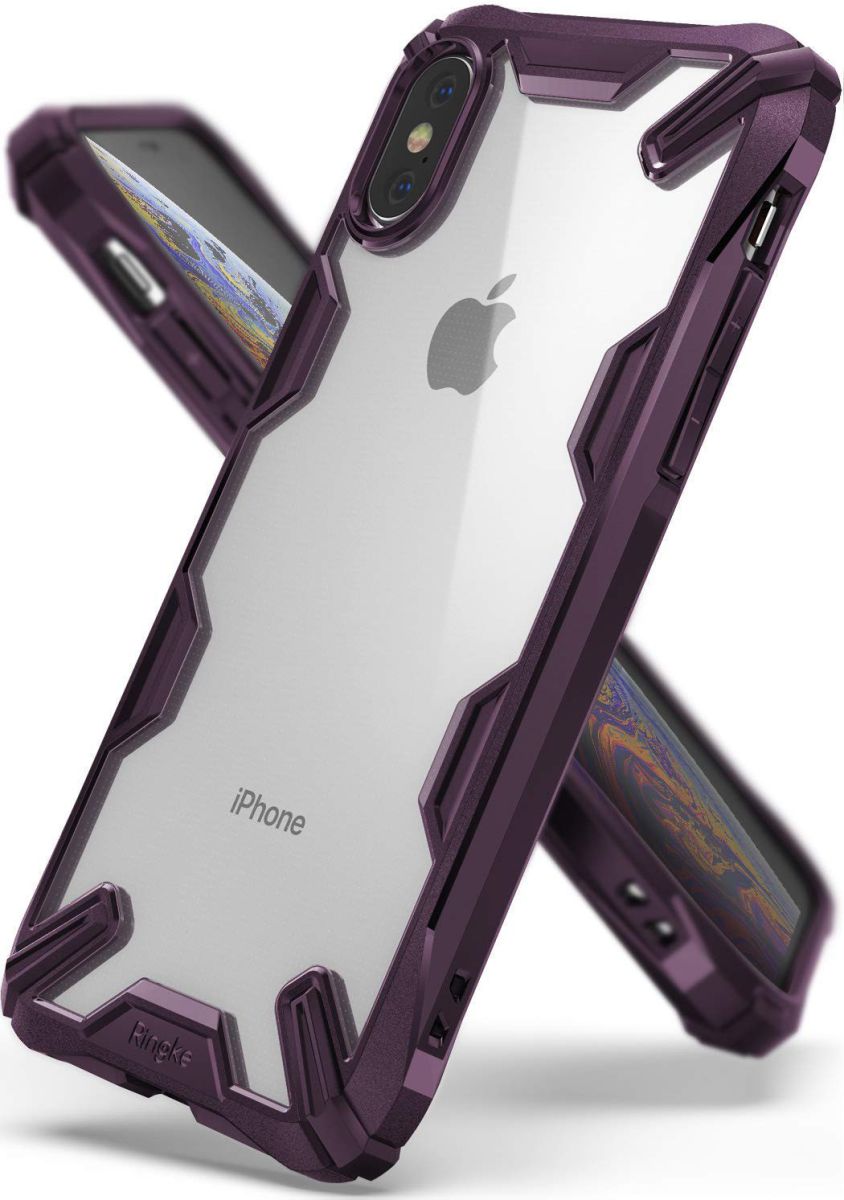 Ringke Fusion X Apple iPhone XS Hoesje Doorzichtig Paars afbeelding 1