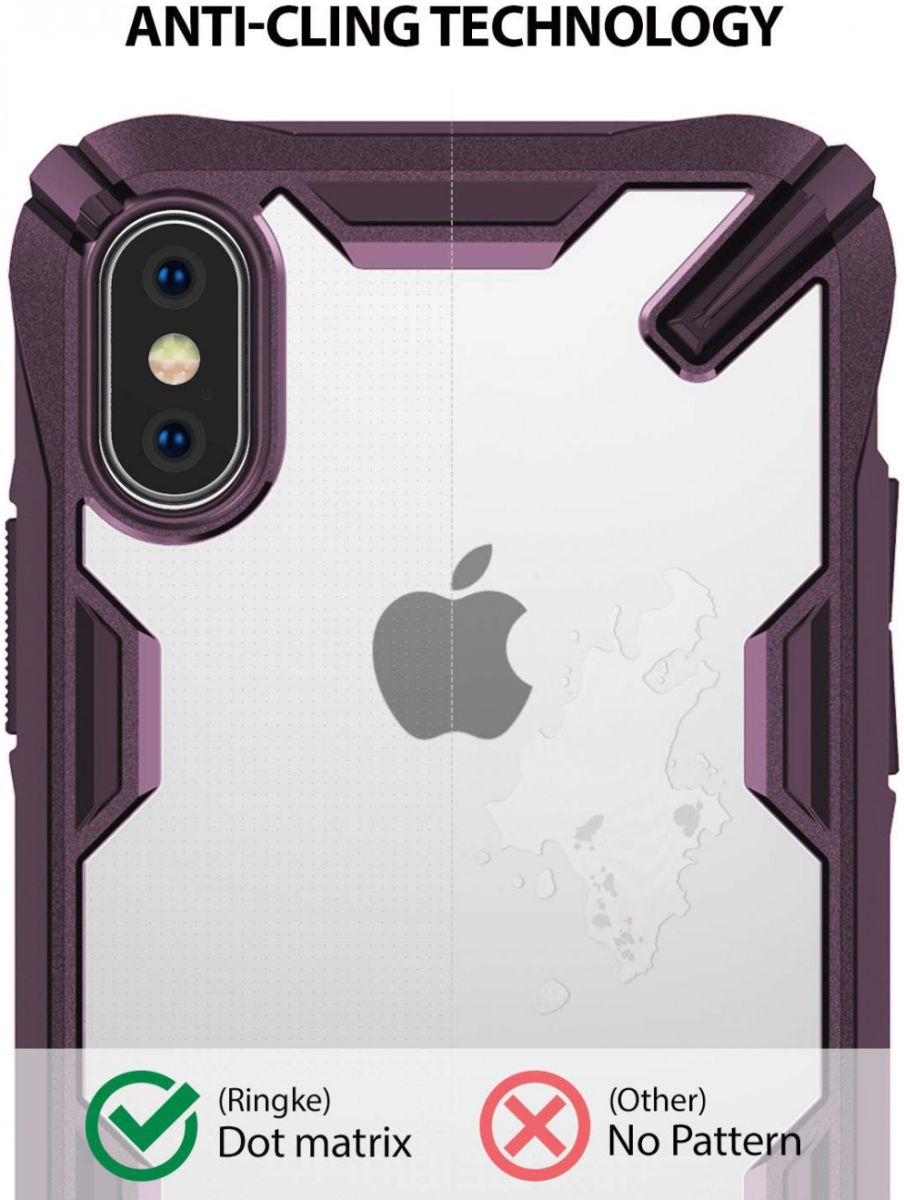 Ringke Fusion X Apple iPhone XS Hoesje Doorzichtig Paars afbeelding 7