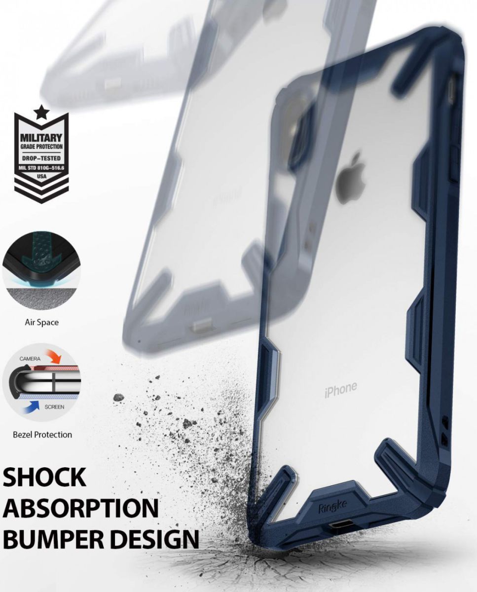 Ringke Fusion X Apple iPhone XS Max Hoesje Doorzichtig Blauw afbeelding 2