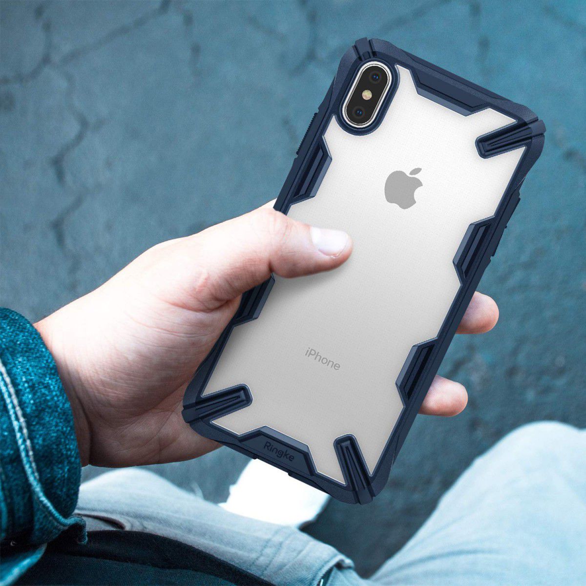 Ringke Fusion X Apple iPhone XS Max Hoesje Doorzichtig Blauw afbeelding 8