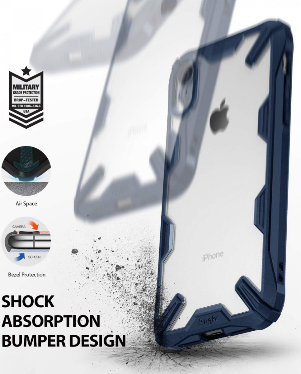 Ringke Fusion X Apple iPhone XR Hoesje Doorzichtig Blauw afbeelding 2