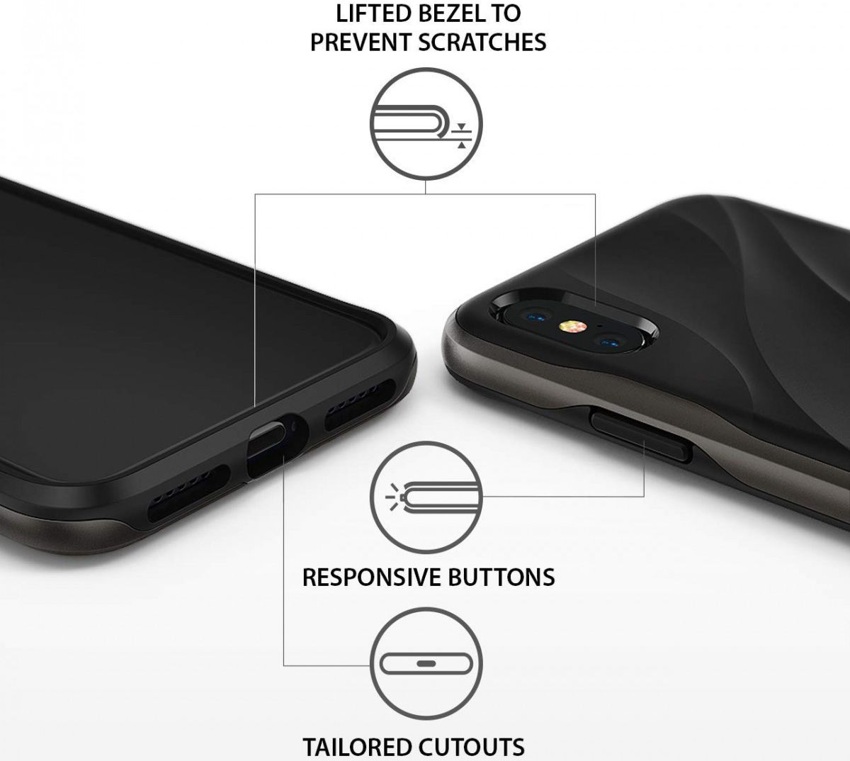 Ringke Wave Apple iPhone XS Hoesje Zwart afbeelding 2