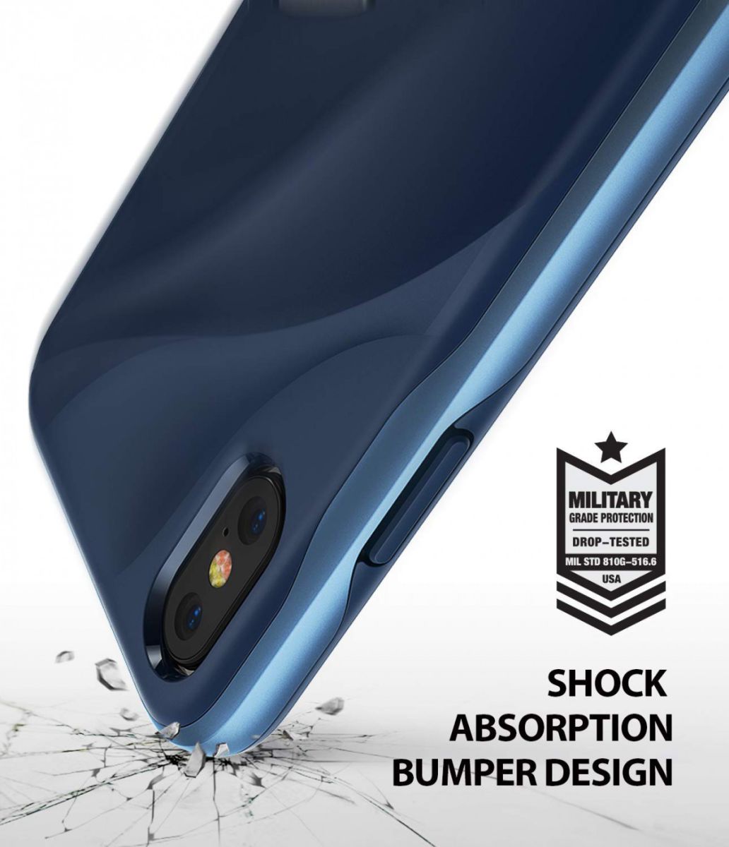 Ringke Wave Apple iPhone XS Hoesje Blauw afbeelding 4