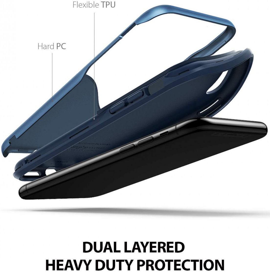 Ringke Wave Apple iPhone XS Hoesje Blauw afbeelding 5