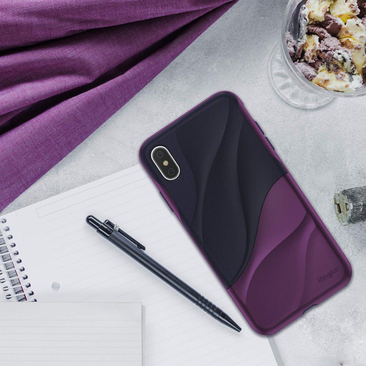 Ringke Wave Apple iPhone XS Max Hoesje Paars afbeelding 6