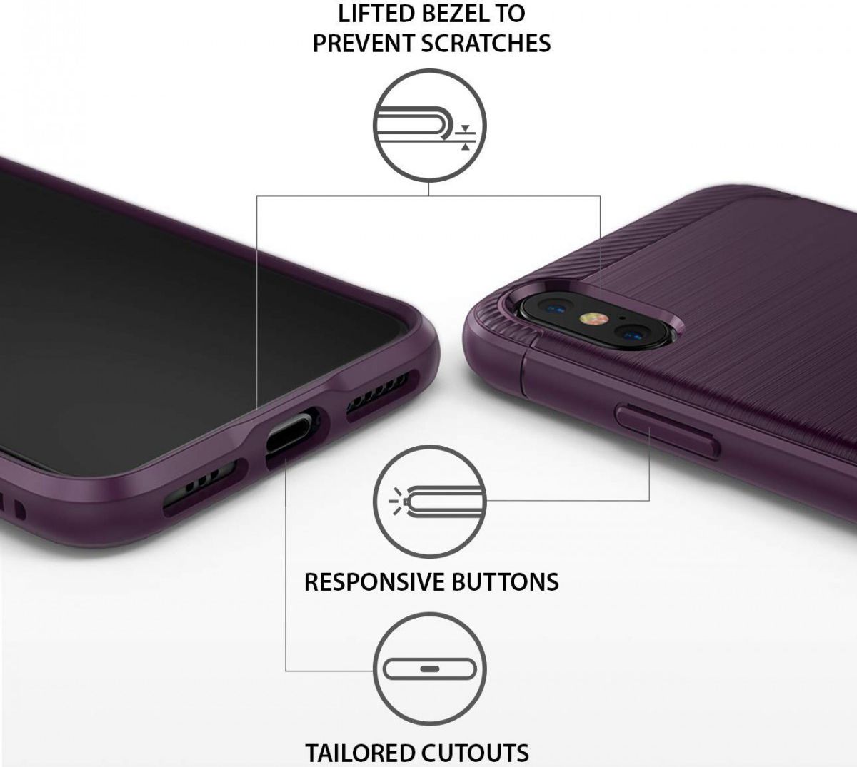 Ringke Onyx Apple iPhone XS Hoesje Paars afbeelding 2