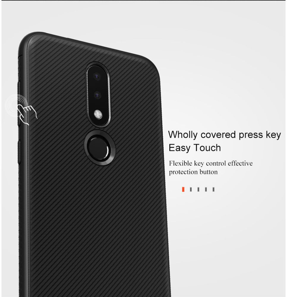 Nokia 6.1 Plus Twill Slim Texture Back Cover Zwart afbeelding 11