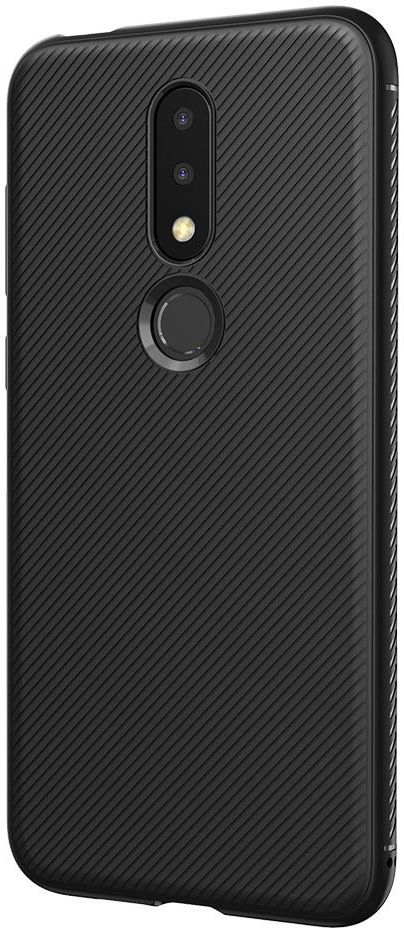 Nokia 6.1 Plus Twill Slim Texture Back Cover Zwart afbeelding 15