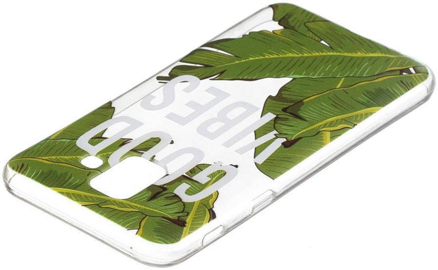 Samsung Galaxy A6 2018 Clear TPU Backcover Hoesje Good Vibes Print afbeelding 4