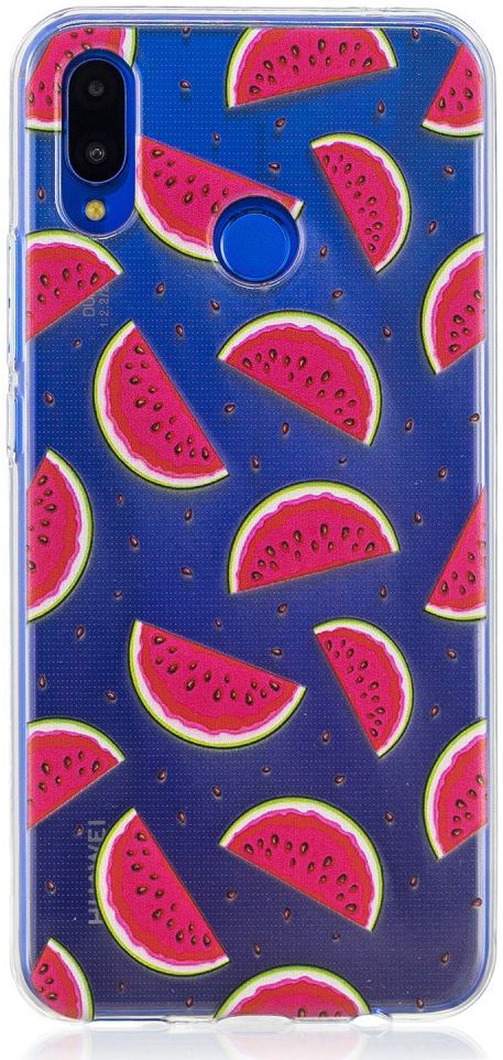 Huawei P Smart Plus Transparant TPU Backcover Hoesje Watermeloen Print afbeelding 1