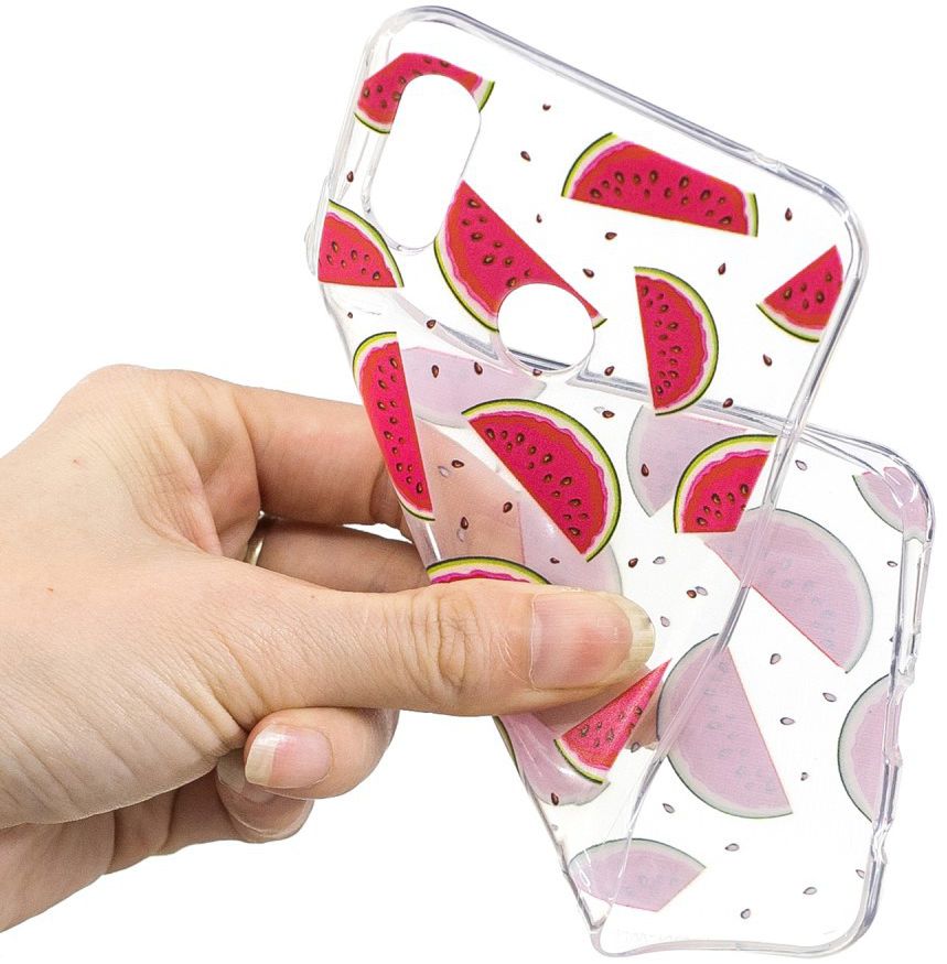 Huawei P Smart Plus Transparant TPU Backcover Hoesje Watermeloen Print afbeelding 3