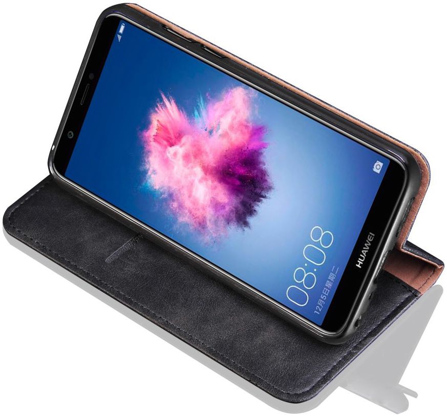 Huawei P Smart Retro Portemonnee Hoesje Zwart afbeelding 4