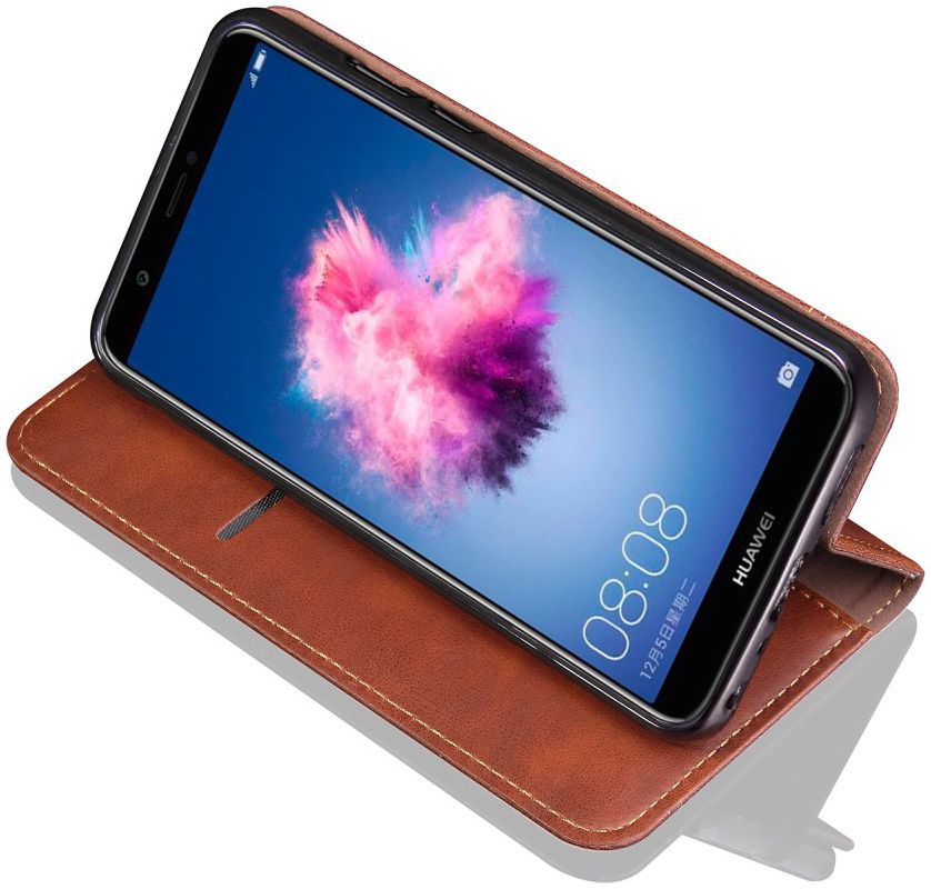 Huawei P Smart Retro Portemonnee Hoesje Bruin afbeelding 3