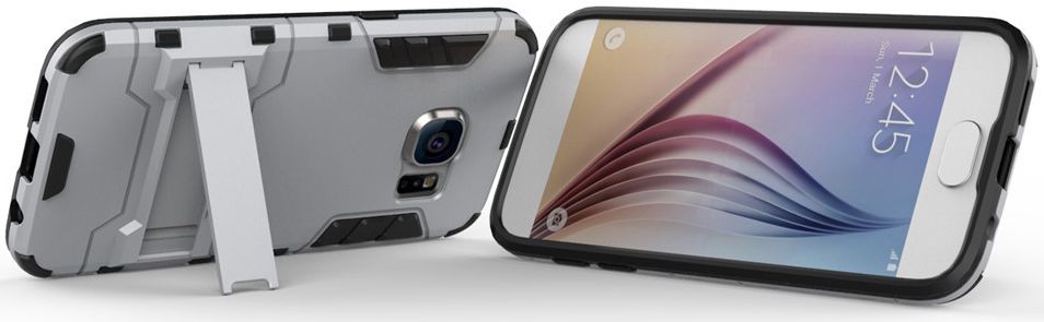 Hybride Samsung Galaxy S7 Back Cover Bescherm Hoesje Zilver afbeelding 6