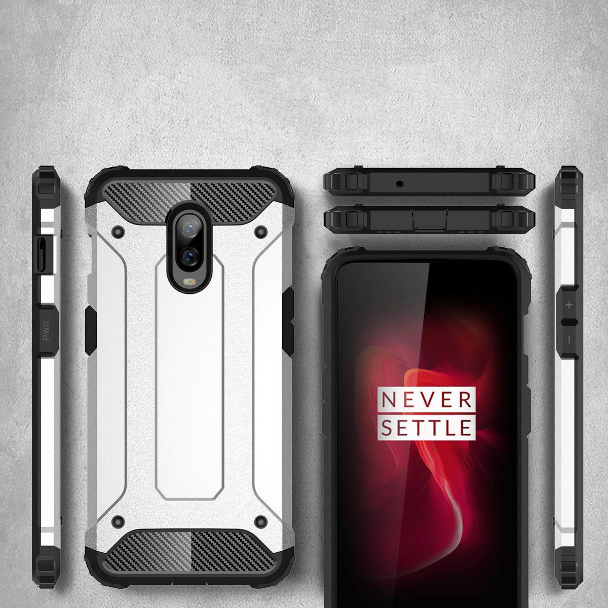OnePlus 6T Hybride Hoesje Wit afbeelding 5